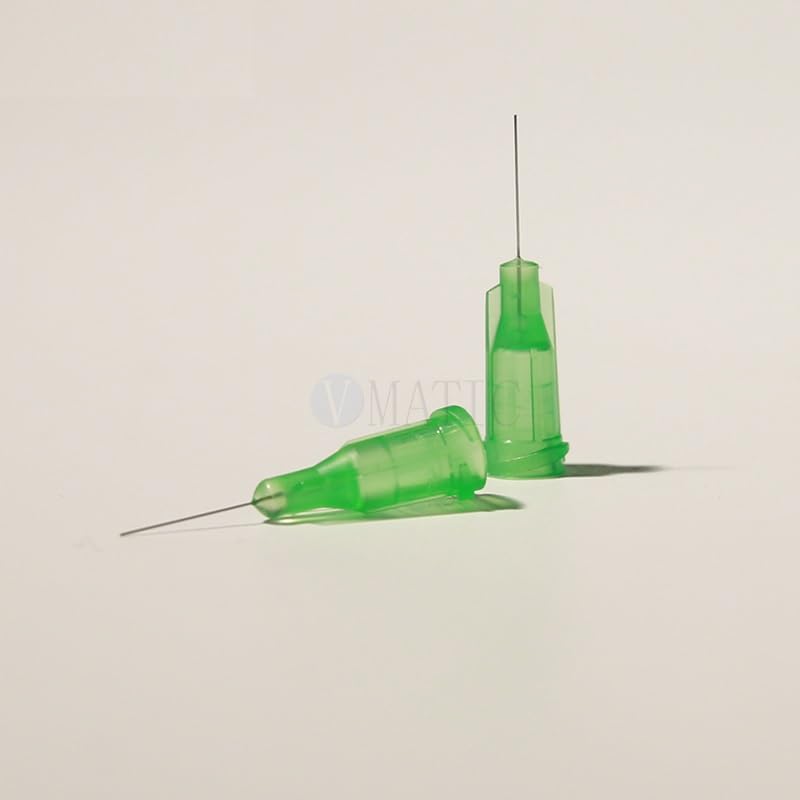 100Pcs Extra Fine Dispense Blunt Needle Tip 34G Luer Lock Hub 0.5'' Tubing Length 1/2 Inch Luer Lock Needles