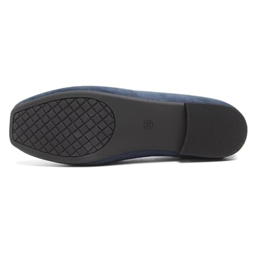 Image of ChaiRong Zhou Women Square Toe Ballets Flats Comfort Slip On Walking Shoes for Driving