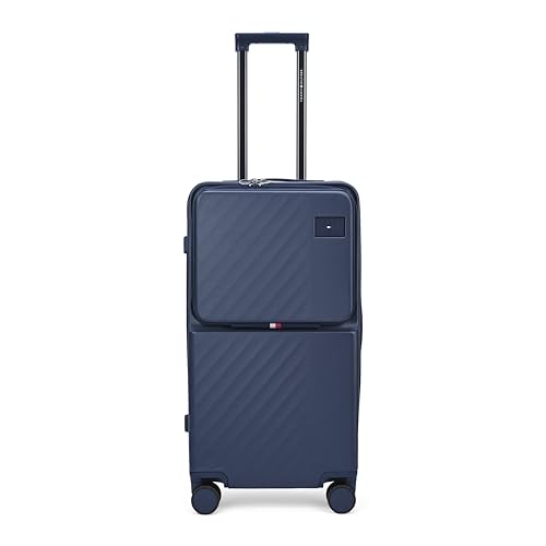 Image of Tommy Hilfiger Cabin Size Luggage Duke - Navy |Carry-On Trolley Bag with TSA Lock |360 Spinner Wheels |Telescopic Handle |Hardshell PC Suitcase | Laptop Compartment | 56cm | 44L Capacity