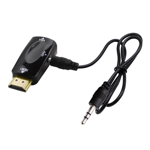 Adaptador HDMI a VGA con audio de 3.5mm cable convertidor 1080P de 0.5 metros para monitor PC