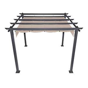 Coolaroo Aurora Pergola, Backyard or Patio Shade Pergola, Light Filtering 90% UV Block, 9'10" x 9'10", Smoke Coolaroo Aurora Pergola Backyard or Patio Shade Pergola Light Filtering 90 UV Block 910 x 910 Smoke