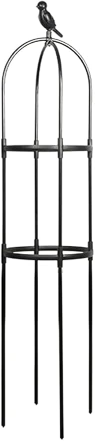 Amazon ローズオベリスク 金属製 鳥飾りヘッド トレリス ガーデニング ローズトレリス 園芸植物登山トレリス バラ ばら 園芸支柱 組立簡単 花支え 園芸トレリス バラ ばら 薔薇に適用 25 1cm ブラック Diy 工具 ガーデン