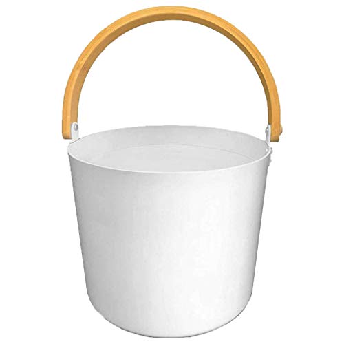 Preisvergleich Produktbild SudoreWell® Saunaeimer Finnisch weiß mit Bügelgriff aus Bambusholz