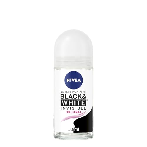 NIVEA Black & White Invisible Original Lot de 6 déodorants à bille anti-transpirants, anti-taches 48 h pour femme - 50 ml