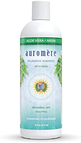 Auromere Ayurvedic Shampoo, Aloe Vera Neem - Vegan, Cruelty Free, Non-GMO, Natural, Gluten Free, Sulfate Free, Paraben Free for Dry to Normal Hair (16 fl oz), 1 Pack