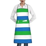 Práctico bolsillo: los delantales con impresión de la bandera de Sierra Leona tienen un bolsillo profundo en su parte media, proporcionando suficiente espacio para almacenar termómetros de carne, parrillas, teléfonos, tarjetas de recetas, paquetes de condimentos y bolígrafos para un fácil acceso durante la parrilla