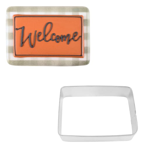 R&M Rectangle 3.5" Cookie Cutter – Geometric Shape Baking Tool for Cookies, Fondant & Crafts