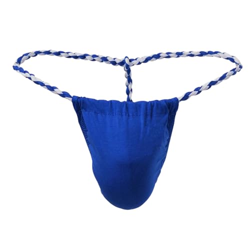 Herren T-Rücken Baumwolle Tanga String Thongs Sumo Slip Unterwäsche Eisseide Stringtanga Niedrige Taille Sexy Höschen Einfarbige Gestreifte Umgedreht Verstellbaren Leicht Unterhose Niedrigschnitt