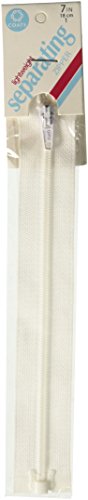 Coats F4907-WHT Lightweight Separating Zipper, 7", White