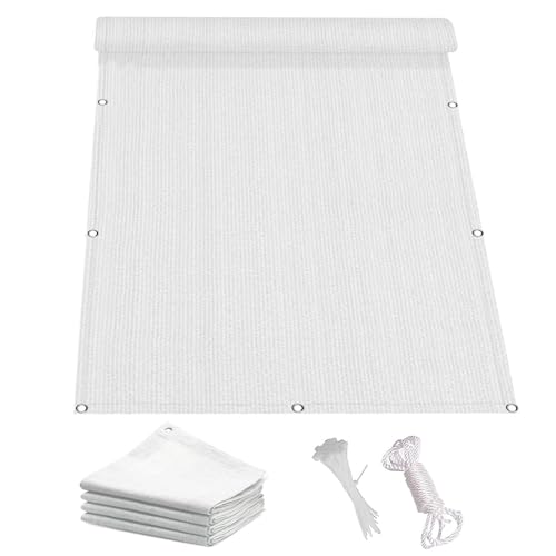 Filet d'ombrage blanc pour bloquer la chaleur et le vent sur le balcon