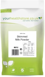 yourhealthstore 100% Pure Skimmed Milk Powder 300g, Made in Britain with British Milk, Low in Fat, No Additives, No Soy Lecithin, No Bovaer, Vegetarian, (Recyclable Pouch)