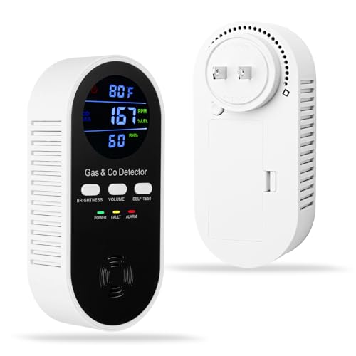 5-in-1 Gas & CO Detector with Volume, Brightness, Backup
