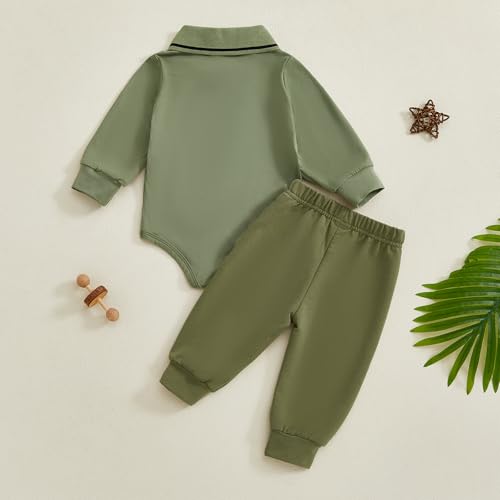 Baby Boy Clothes Long Sleeve Lapel Dinosaur Shirt Romper + Suspender Overalls Pants Set Fall Winter Outfit 2PCS4