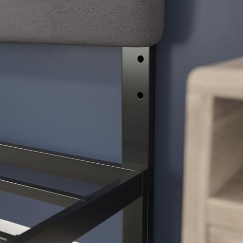 BizChair Paxton Upholstered Headboard - Channel Stitched Gray Fabric Upholstery - Queen - Adjustable Height from 44.5\" to 57.25\" from Floor - Thumbnail 6
