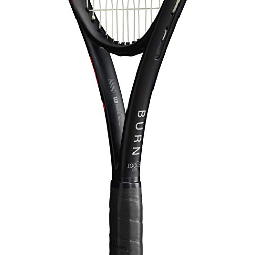 Wilson Burn 100Ls V4 Tennis Racquet (4 3/8" Grip) Strung With Black Synthetic Gut Racket String - Best Racquet For Spin And Power #TOP3