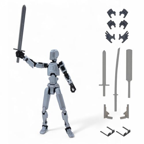 Image of Dummy13 Fully Articulated Action Figure | 3D Printed Robot Assembly Kit | 5.4 Inch Tall Poseable Toy | Dynamic Poses | DIY Collectible Model | Made in India (Warrior Combo)