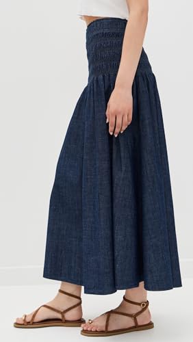 Madewell Women's Smocked Indigo Midi Skirt4