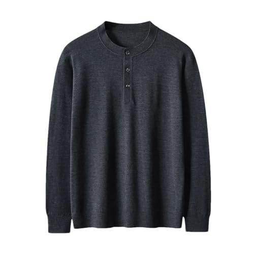 Wool Sweater Men Round Neck Pullover Casual Solid Color Knitted Long Sleeved Sweater