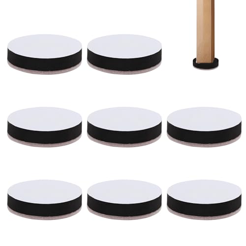 IFUDE 8 Stück Selbstklebende Möbelerhöhung, 6 cm Mit Filz Sockelfuss Tischerhöhung Höhe 1,65 cm Selbstklebend Möbelerhöhung Rund Filz Sofa Fuesse Erhoehen