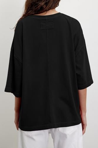 UNCLECAT Womens Oversized Half Sleeve T Shirts Summer Tops Trendy Crew Neck Loose Fit Workout Tee Clothes2