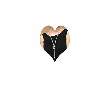 Cathercing Crystal Knot Pendant Long Necklace for Women Sweater Chain Statement Necklace Choker Adjustable Elegant Jewelry Rhinestone Accessories Dressy Collocation Winter Evening Party Wedding