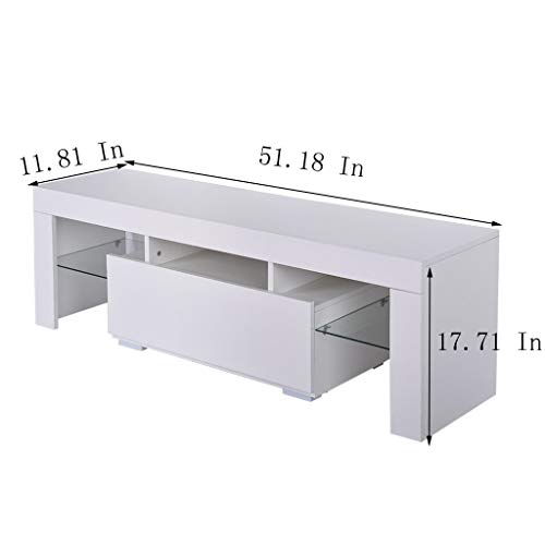 image for GBSELL Modern Minimalist TV Cabinet, TV Stand with LED Lights Living R