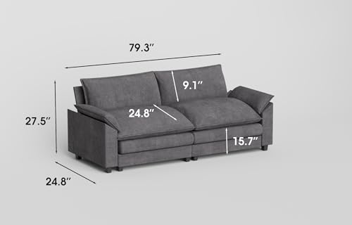 image for JUMMICO 79” Modular Combo Oversized Sectional Sofa Couch, Modern Wid