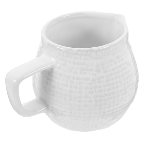 OUNONA Mini Porcelain Milk Jug Creamer Pitcher with Spout 150ml Small Ceramic Pitcher for Coffee Milk and Sauce
