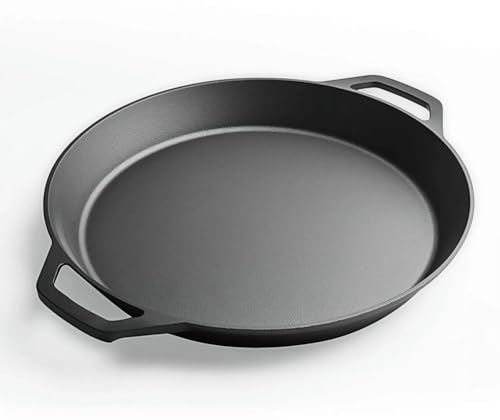 20-inch Pre-Seasoned Cast Iron Skillet - Dual Assist Handles - Nitrided Rust-Proof - For Oven, Stovetop, Grill & Campfire