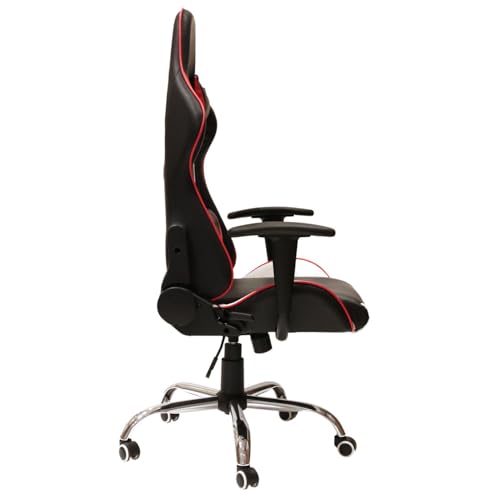 HOME DECO FACTORY Sedia Gamer Scrivania Ergonomica, Legno di ingegneria, Nero/Rosso/Bianco, Larga - Sedia gaming - Immagine 4