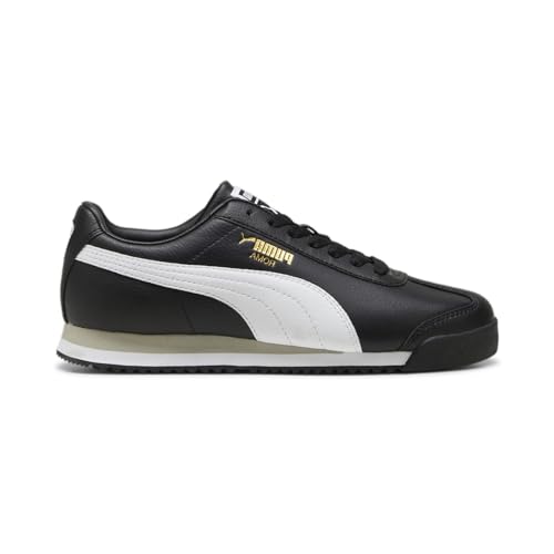 PUMA Men's Roma, 24-Standard Black White-Smokey Gray, 8.52