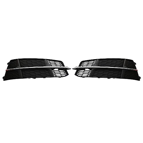 FGBQKP(小さな店) アウディ A6 C7 S ライン 2015 2016 2017 2018 車のフロントバンパーフォグライトカバーグリルランプシェードアクセサリー 4G0807681AN(Chrome Line Sports)