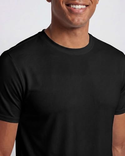 Image of Real Essentials 5 Pack: Men's Dry-Fit Moisture Wicking Active Athletic Performance Crew T-Shirt