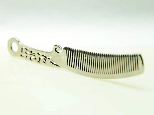 ZAMTAC Pure Titanium Anti-Static 130mm 150mm 185mm Comb Long 38g Polished Surface with Hollowed Designs Pattern Handle and Hanging Hole - (Color: 150x36x3mm)