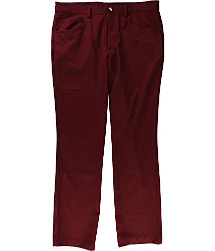 I-N-C Mens Shiny Stretch Casual Trouser Pants, Red, 34W x 31L