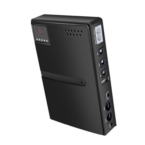 DC UPS Battery Backup Segura y Práctica para Cámara de Seguridad MP3 Player Black ABS Material (Enchufe de la UE)