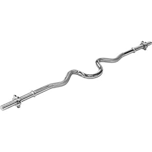 Gorilla Sports Barre Super Curl avec bagues de Serrage en Forme d&rsquo;étoile 120cm