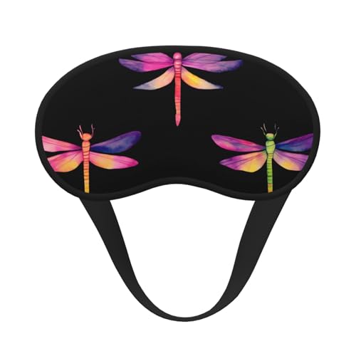 Masque de sommeil occultant libellules – Masque doux réglable pour bloquer complètement la lumière, sommeil profond, voyage et relaxation