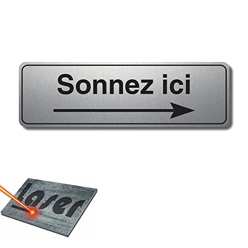 Plaque gravée autocollante 13x4cm Alu brossé