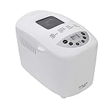 Adler AD 6019 Panificadora, sin Gluten, 15 Programas, Hasta 1,5Kg de Pan, Masa, Mermelada, Yogurt, Temporizador, Inicio Programado, Amasar, Fermentar, Hornear, Pantalla LCD, Blanca, 850W