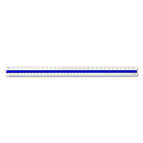 Image of Alumicolor Aluminum Mechanical Metric Color-Coded Solid Drafting Scale, 30CM, Silver