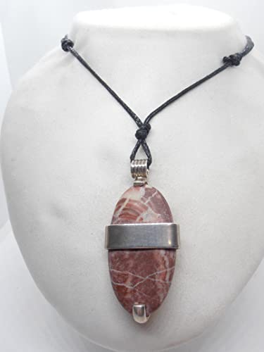 Pendentif en argent 925 véritable et véritable pierre de jaspe rouge taillée à la main - 4