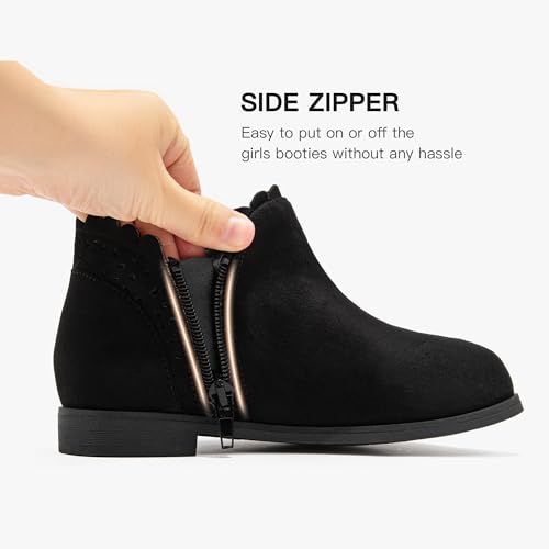 Image of Dufannie Girls Ankle Boots Girls Booties Toddler Little Big Kids Fall Boot