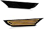 VIPMOTOZ Front Bumper Side Marker Relfector LED Lamps Upgrade Compatible With 2008-2021 Nissan GTR R35 Smoked Tinted Lens Amber Lights Left Driver Right Passenger Side Pair Set