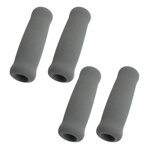Image of 4X Reusable PP Crutch Handles Grip Non Slip for Elderly Walking Aids 1.9cmx3.3cmx10.5cm Grey