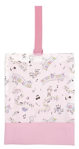 miwaki 上履き入れ シューズケース 靴袋 女の子 手提げ 小学校 幼稚園 保育園 日本製 手作り お名前タグ付き モチーフ ホワイト 猫 ピアノ 鍵盤 WH bag12