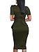 Church Dress for Women Fashion Peplum Bodycon Short Sleeve Work Dresses Bow Club Ruffle Pencil Formal Cocktail Dress Olive X-Large