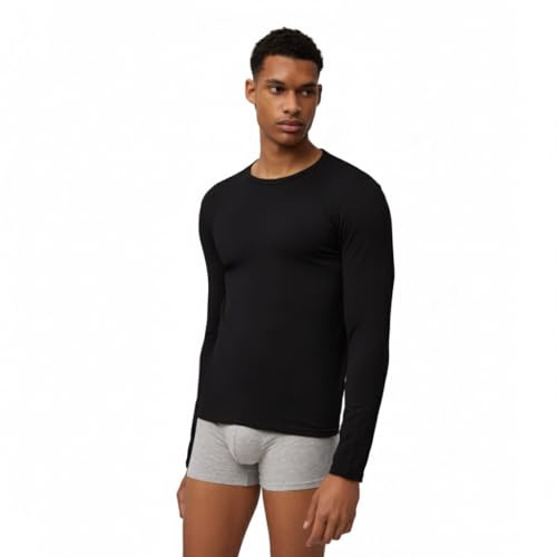 YSABEL MORA - Camiseta Interior Térmica Manga Larga para Hombre, Material Adaptable y Sostenible, Diseño Mediterráneo, Fabricada en Valencia, Ideal para Climas Fríos y Actividades al Aire Libre