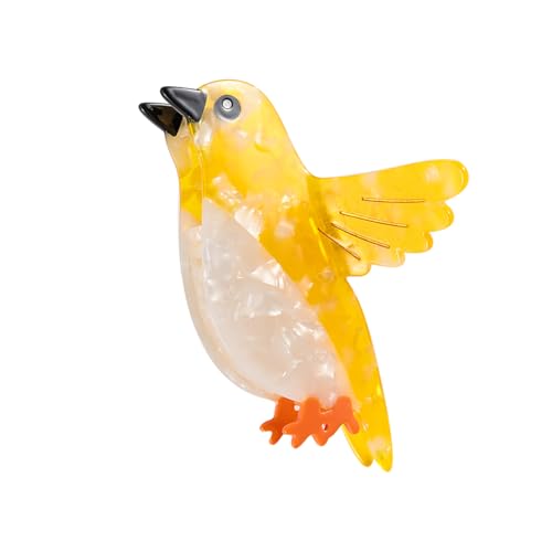 Decorative Bird Hair Clip Personalized Yellow Canary Design Acetate Material Safe & Textured Hair Accessory for Women Girls Gift