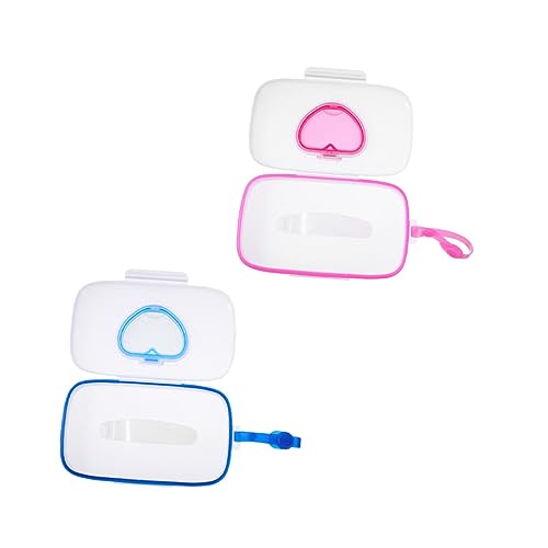 ERINGOGO 2Pcs Portable Wet Tissue Case Reusable Holder for Press Button Design for Diaper Bags and Convenient Wipe Dispenser